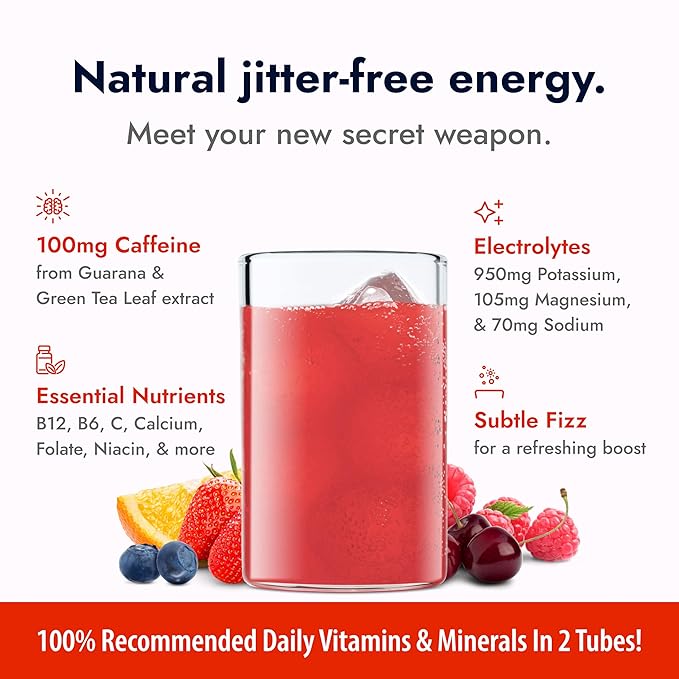 Zipfizz Daily Energy Drink Powder, Fruit Punch, 20 Pack 3-in-1 Sustained Energy, Rapid Hydration, and Essential Vitamins Sugar-Free Electrolyte Powder Contains Vitamin B-12 & Antioxidants - Bloomnest