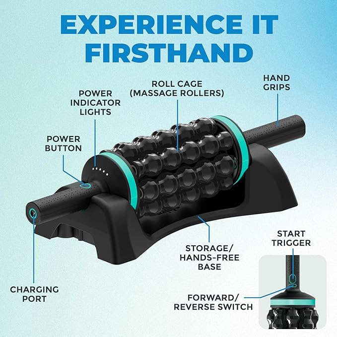 Chirp Ultimate Wellness Bundle Wheel XL Back Massage Roller, RPM Percussive Massager, 3-Piece Foam Roller Set for Back & Neck Pain Relief, Recovery, Physical Therapy, Mint - Bloomnest