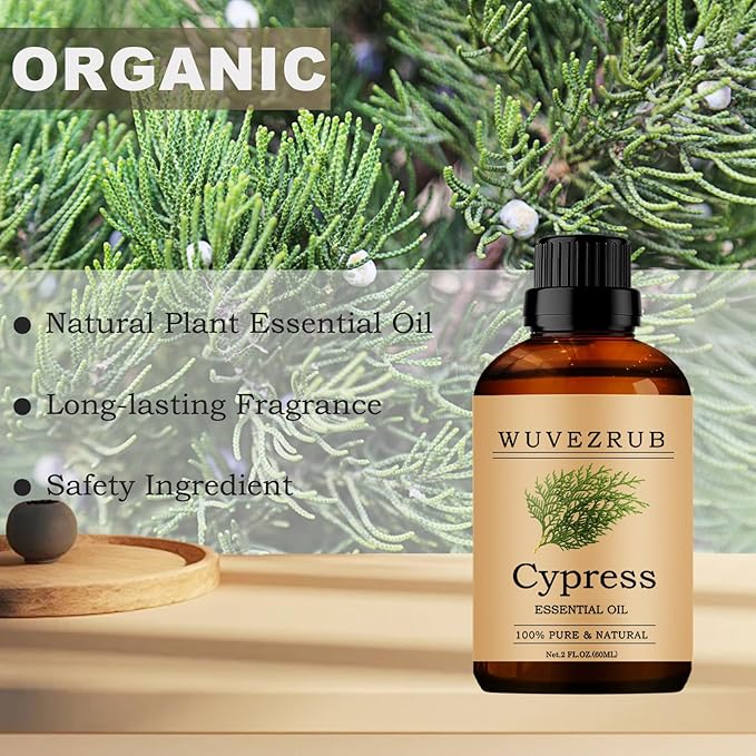 Cypress Essential Oils, 60ML Pure and Natural Essential Oil for Aromatherapy Diffuser - Cypress /2 Fl Oz - Bloomnest