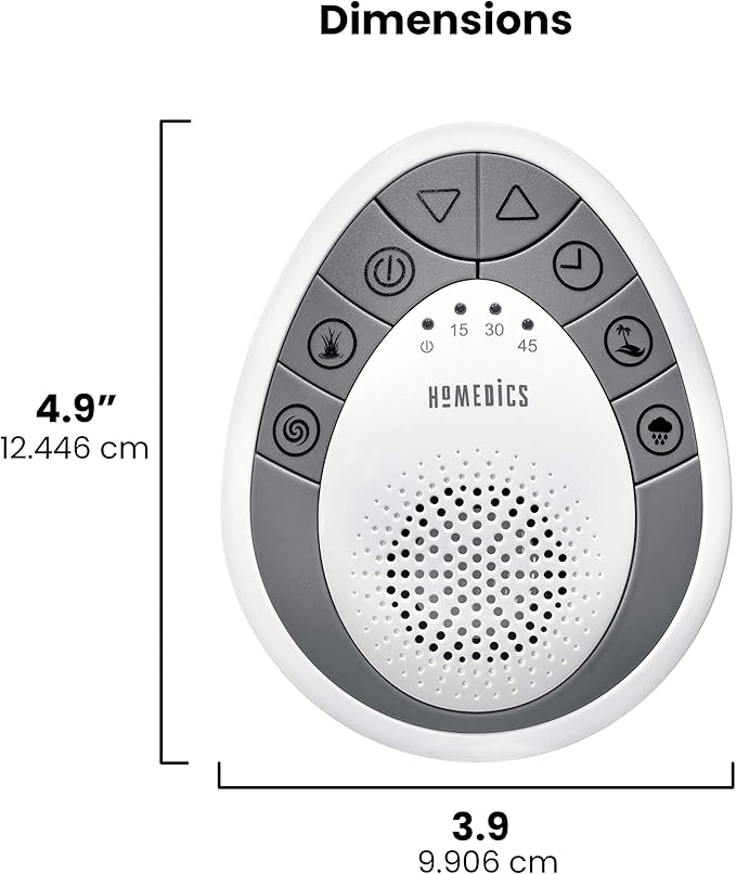 Homedics Rejuvenate Traveler White Noise Sound Machine, Portable Sound Machine with 4 Relaxing Sounds for Travel, Home, Nursery and Office, Auto Off Timer - Bloomnest