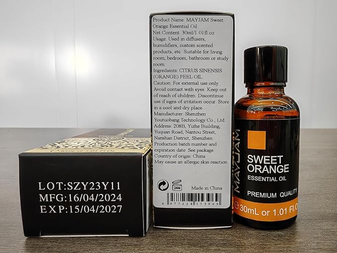 Sweet Orange Essential Oil 30ML/ 1.01FL.OZ, MAYJAM Pure Aromatherapy Sweet Orange Oil for Massage, Diffuser, Soap Making, Long Lasting Scents - Bloomnest