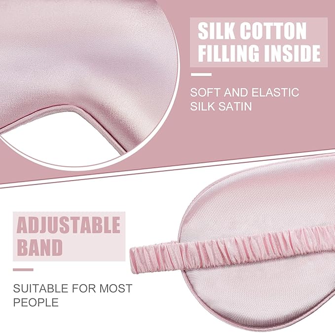 20 Pieces Silk Sleep Eye Mask with Elastic Strap Soft Sleeping Mask Eye Cover Satin Blindfold for Women Men Kids Sleeping Travel Eye Shades Including 2 Pieces of Black Bags(Multicolored) - Bloomnest