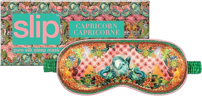 slip Pure Silk Sleep Mask - 100% Pure 22 Momme Mulberry Silk Eye Mask - Comfortable Sleeping Mask with Elastic Band, Zodiac Collection: Capricorn - Bloomnest