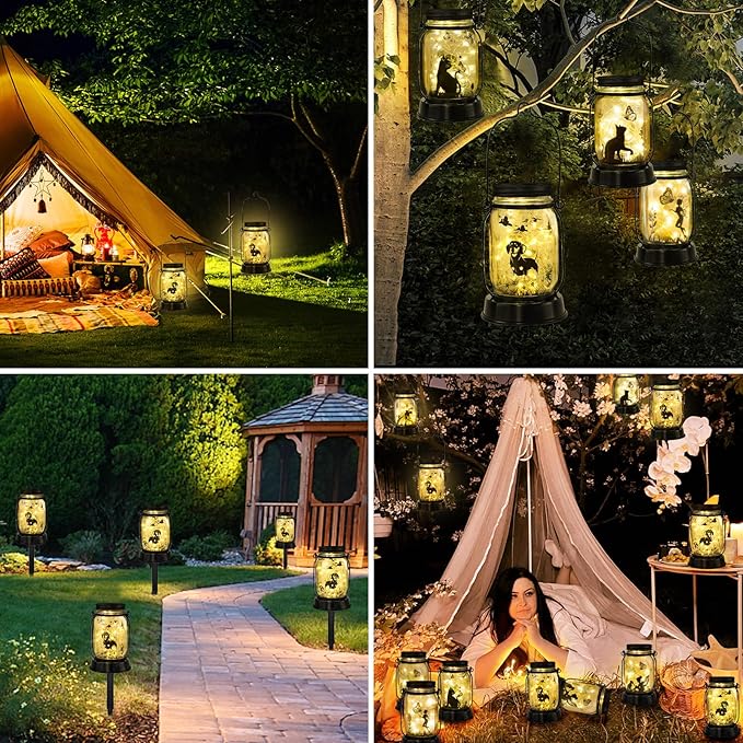 Dachshund Solar Lanterns Weiner Dog Gifts for Women/Men, Weiner Dog Mom Gifts, Unique Birthday Gifts for Dachshund Lover, Garden Decoration for Yard, Patio,Backyard,Porch Pet Memorial Solar Lights - Bloomnest