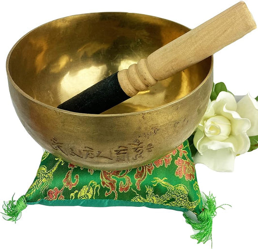 422 SB-2 Hand Pounded Crown Chakra 'B' Singing Bowl Set [ Note B; 6.25 inch diameter) - Bloomnest