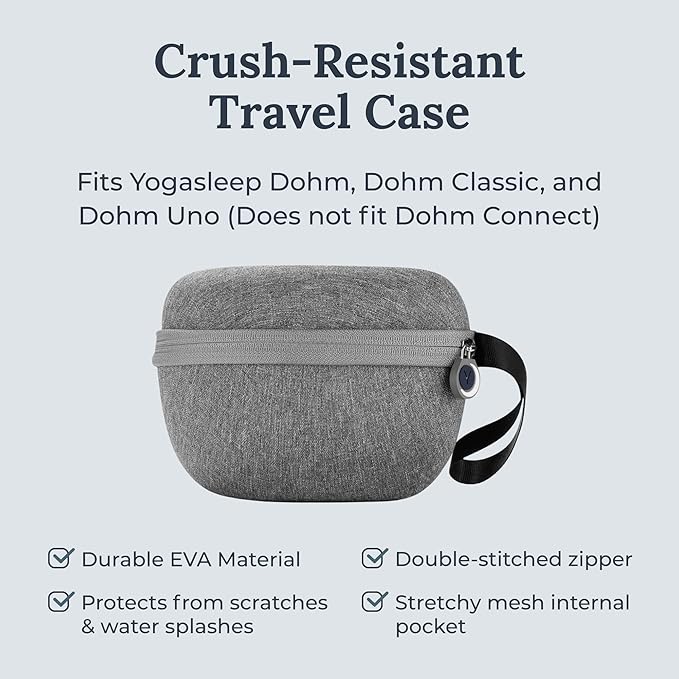 Yogasleep Dohm (White/Gray) & Travel Case (2 Piece Set) The Original White Noise Machine with Natural Sound from a Real Fan, Sleep Aid & Noise Cancelling For Adults & Baby, Office Privacy & Meditation - Bloomnest