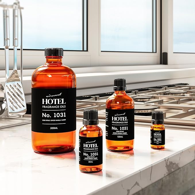 AirScent Hotel Diffuser Oil No. 1031 - Rose Petals Spiced Vanilla Amber - Hotel Scent Dupe -Premium Fragrance Oil for Ultrasonic and Waterless Diffusers and Crafting - 500 mL, 16.9 fl oz Glass Bottle Airscent