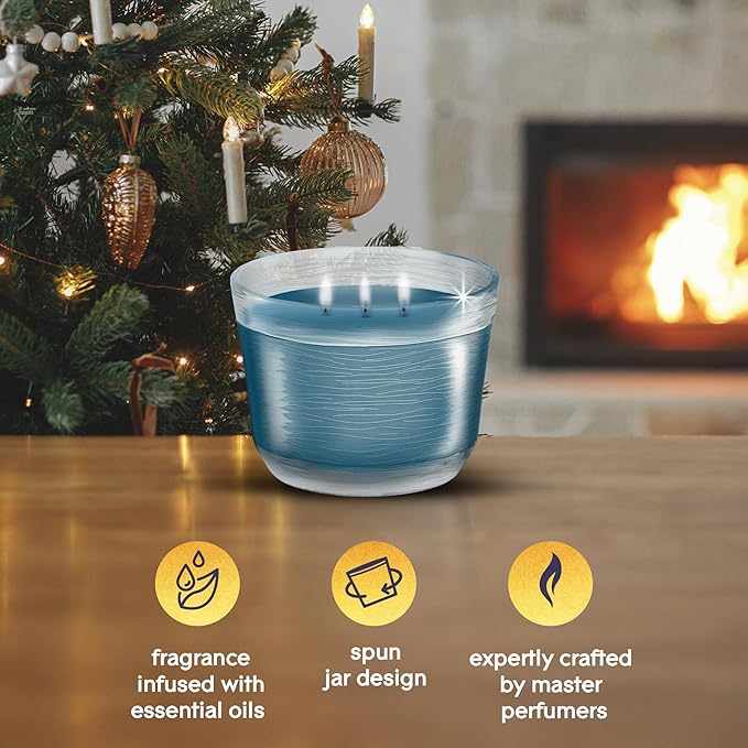 Glade 3-Wick Scented Candle Jar, Embers & Sandalwood, Air Freshener Infused with Essential Oils, 6.8 Oz, 3 Count - Bloomnest