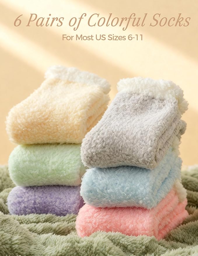 TEHOOK Warm & Cozy Valentines Gifts for Women, Fluffy Fuzzy Plush Sleeping Slipper Socks - Soft Warm Fabric - Bloomnest