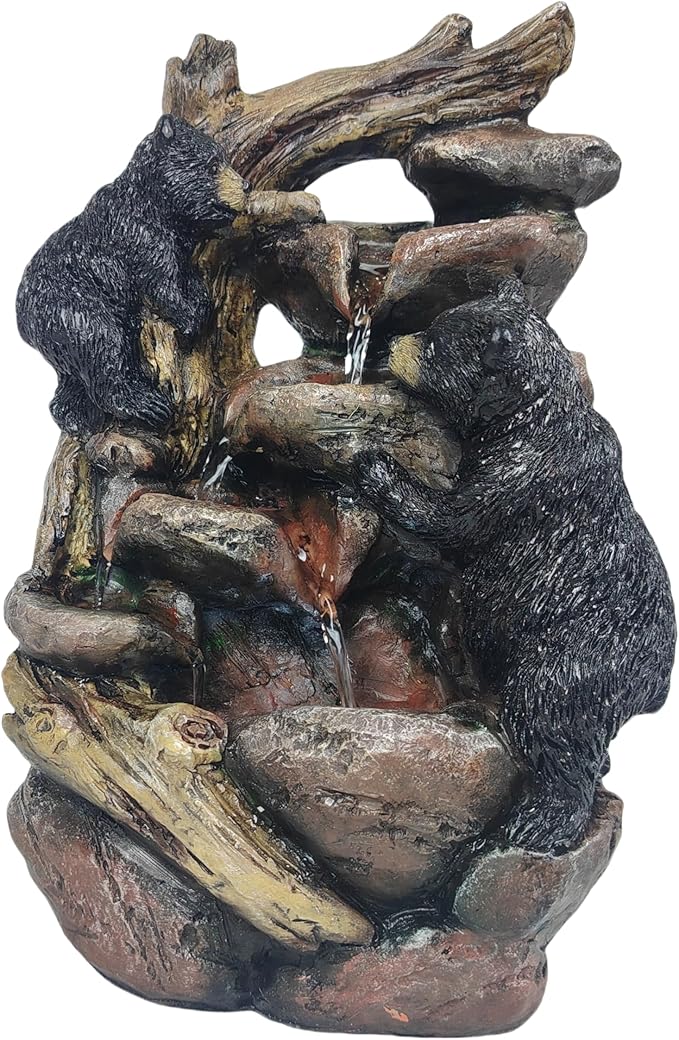 Indoor Desktop Fountain with LED Light – Layered Rock Waterfall, 11.02 x 6.29 x4.33 in, Perfect for Quiet and Relaxing Indoor Decoration - Bloomnest
