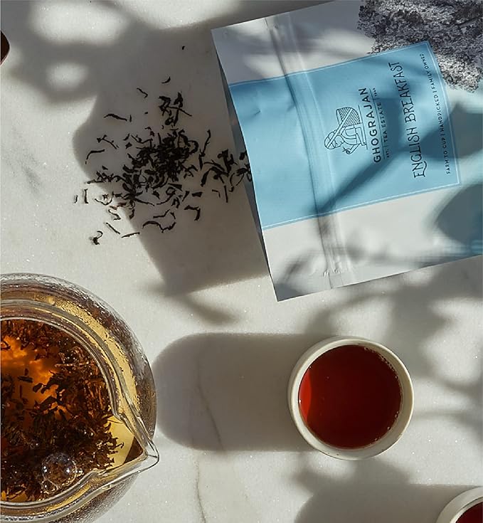 English Breakfast Loose Leaf Black Tea (200+ Servings) - Fresh Harvest - Strong Full Bodied Whole Leaf Assam Black Tea - Farm2Cup from 5th Generation Tea Farm - Bulk Pack - 1 Pound Sealable Pouch - Bloomnest