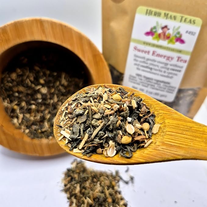 SWEET ENERGY TEA – Cooling, naturally sweet herbal energy tea for those with excess body heat – Formulated by Master Herbalist Khabir – 100% Organic, Non-GMO, No Additives - Bloomnest