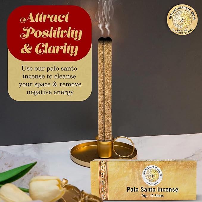 New Age Imports, Inc.® ~ Premium Palo Santo Holy Wood 3-4" Inches Size Hand Rolled Incense Sticks from Peru. Great for Meditation, Smudging Insenses, Spiritual Cleansing Inscent (10 Sticks Pack) NewAgeImportsInc