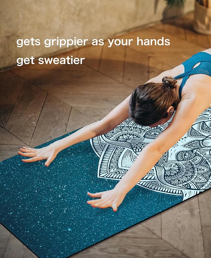 Non Slip Yoga Mat TPE Workout Mat for Men Women, Thick Workout Mat with Carrying Strap, Fitness Mats for Exercise, Yoga, Fitness, Pilates, Floor Workouts (72" x 24" x 6mm) - Bloomnest