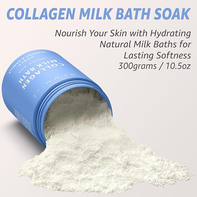Creamy Coconut Collagen Milk Bath Soak Powder Moisturize & Soften Skin – Vanilla Jasmine Luxury Spa Bubble Bath Salt Mother's Birthday Christmas Relaxation Gifts for Women Perfect Stocking Stuffers - Bloomnest