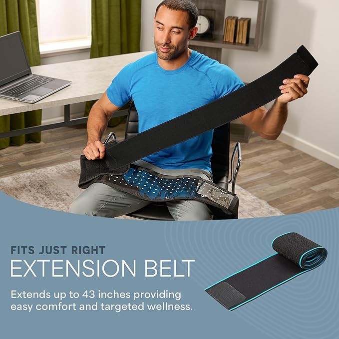 Lifepro Red Light Therapy Belt – Allevared Infrared Red Light Therapy for Body, Back Pain and Shoulder - 660nm & 850nm Near Infrared Heating Pad – Adjustable & Portable for Wellness & Relaxation Lifepro