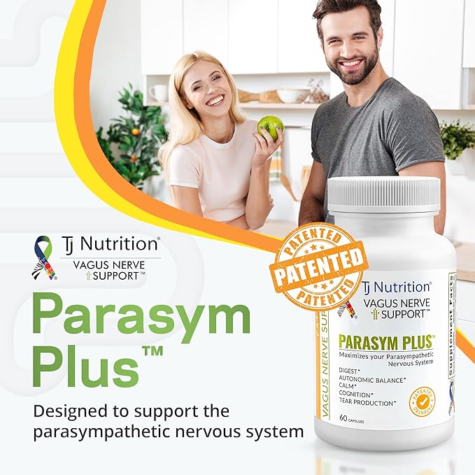 Parasym Plus Vagus Nerve Support, Patented Digestive Nutritional Supplements, Energy Booster for Men and Women, Memory Supplement for Brain, Gentle Immune System Support, 60 Capsules