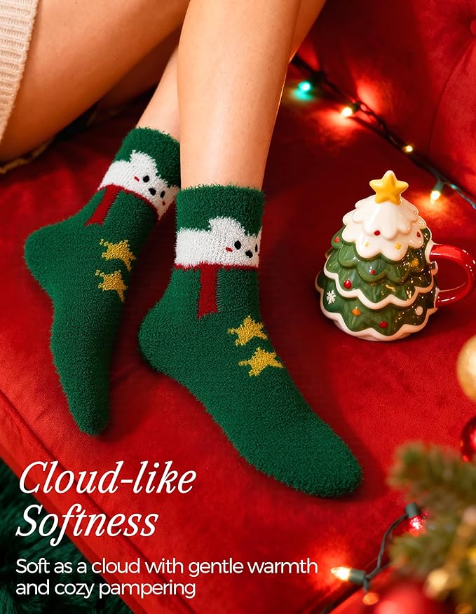 TEHOOK Warm & Cozy Valentines Gifts for Women, Fluffy Fuzzy Plush Sleeping Slipper Socks - Soft Warm Fabric