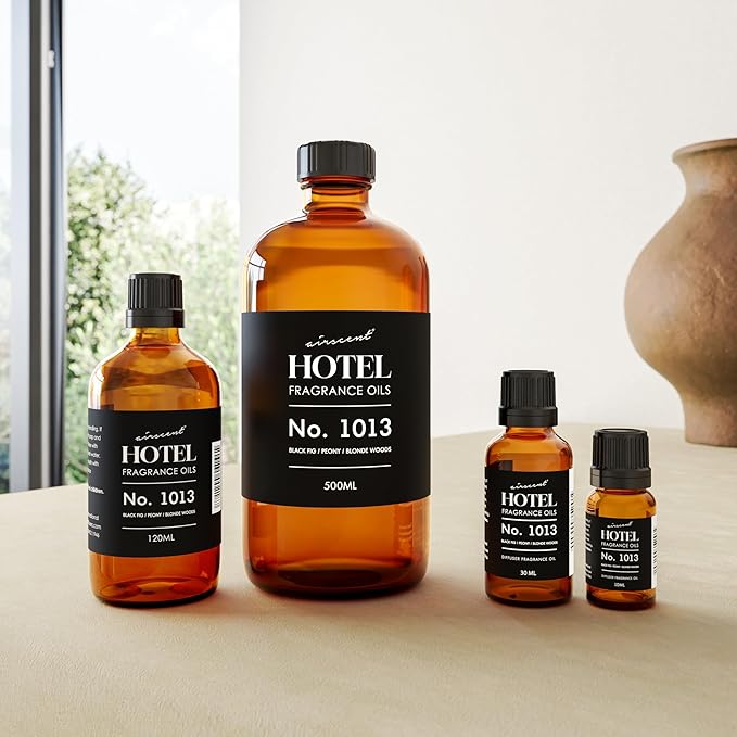 AirScent Hotel Diffuser Oil No. 1013 - Black Fig Peony Blonde Woods - Hotel Scent Dupe - Premium Fragrance Oil for Ultrasonic and Waterless Diffusers and Crafting - 30 mL, 1 fl oz Glass Bottle - Bloomnest