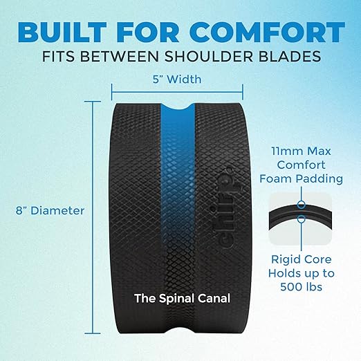 Chirp Wellness Duo: Upper Back Posture Corrector & Vibrating Foam Roller for Pain Relief, Spinal Alignment, and Deep Tissue Therapy - Black - Bloomnest