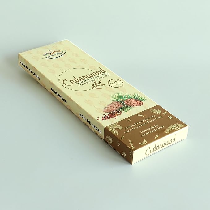 Cedarwood Incense Sticks - Traditional Handcrafted Masala Incense - 40 to 50 Sticks Approx. AromaValley