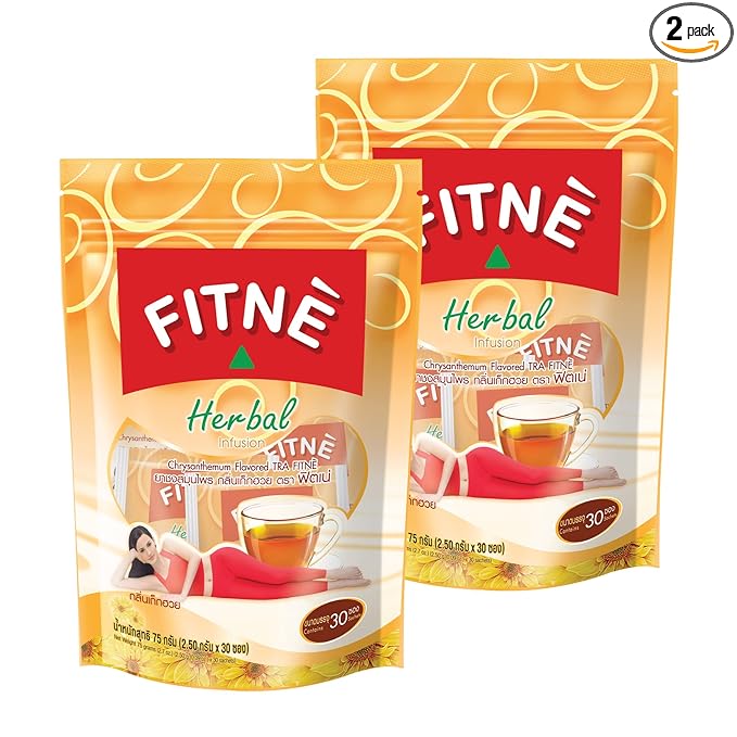 FITNÈ Chrysanthemum Herbal Tea Senna Infusion Smooth Mild Soothing Beverage Natural Gentle Detox Cleanse No Calories Caffeine Free, 60 Tea Bags - Bloomnest