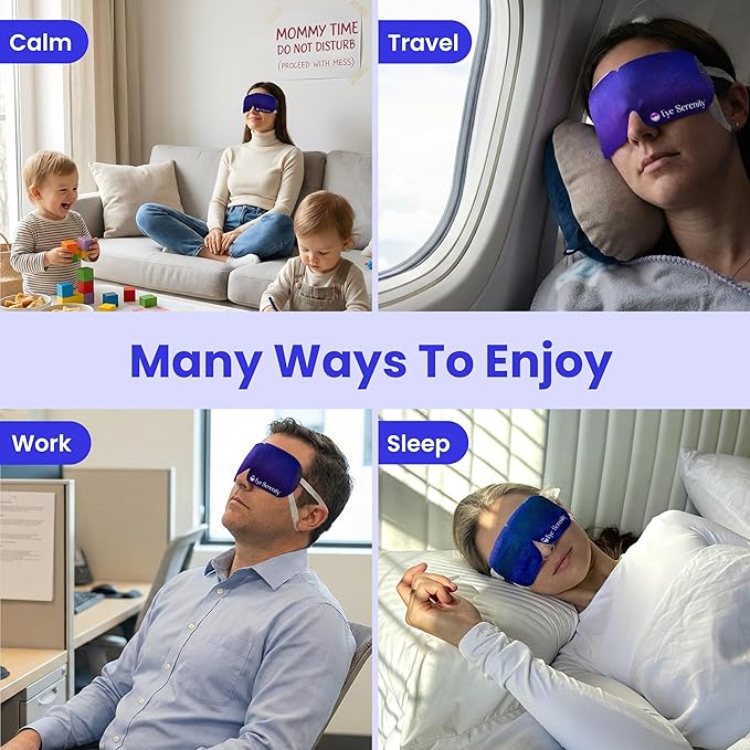 Steam Eye Mask by Eye Serenity Self-Heating Warm Compress, 30-Pack, Unscented, Dry Eye Relief, Perfect for Self-Care, Ideal for Office, Travel & Nightly Relaxation, Calm Sleep