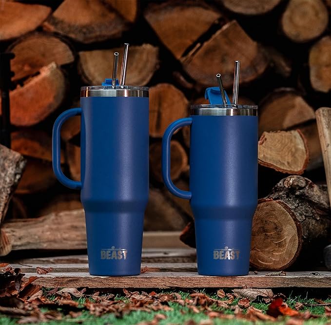 Beast 42 oz Tumbler Stainless Steel Vacuum Insulated Coffee Ice Cup Double Wall Travel Flask (Royal Blue) - Bloomnest