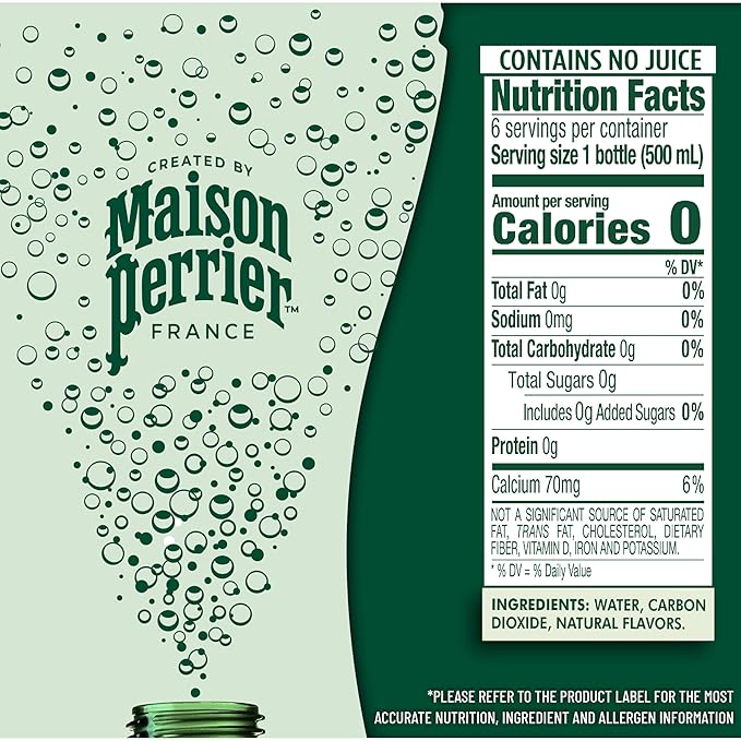 Maison Perrier Forever Lime Flavored Sparkling Water, 16.9 Fl Oz Plastic Water Bottles, 6 Count 101.406 fl oz - Bloomnest