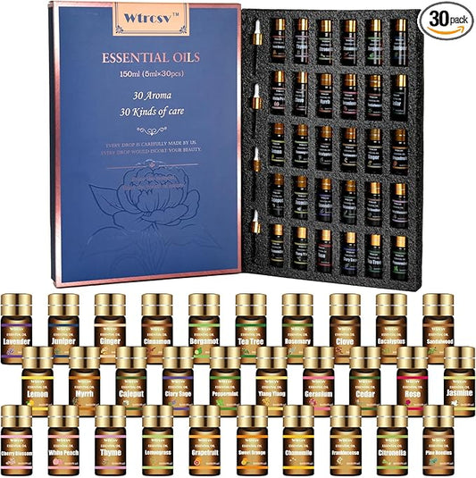 Essential Oils Set-Essential Oils-Perfect for Diffuser, Humidifier,Aromatherapy, Massage,Soap Making,Skin & Hair Care,30x5 ml - Bloomnest
