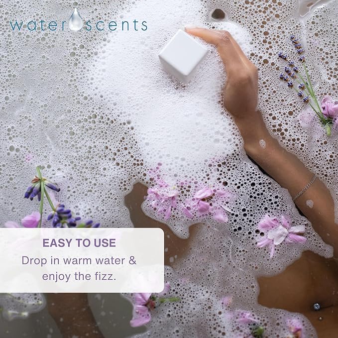 Water Scents Lavender Mist Bath Bomb Block | Vegan, Cruelty-Free & Natural | Lavender Aromatherapy Bath Bomb for Stress Relief & Moisturizing | Handmade Spa Gift for Women, 3.5 oz - Bloomnest
