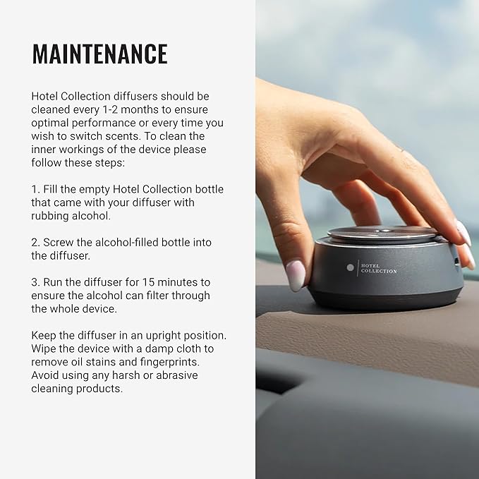 Hotel Collection Chauffeur Car Scent Diffuser Portable Air Freshener Luxury Nebulizing Diffuser Aromatherapy Diffuser for Essential Oils Cordless Super Quiet Device Oil Not Included - Bloomnest