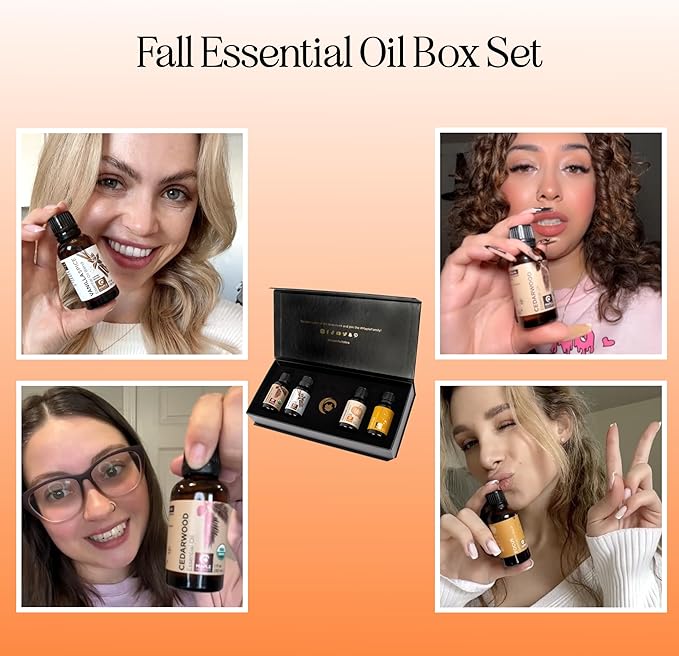 Fall Essential Oils Set for Diffuser - Extra Large 100% Pure Autumn Essential Oil Blends Gift Set with Pumpkin Spice Cedarwood Vanilla Spice & Focus - Aromatherapy Gift for All Occasions (4x30mL) - Bloomnest
