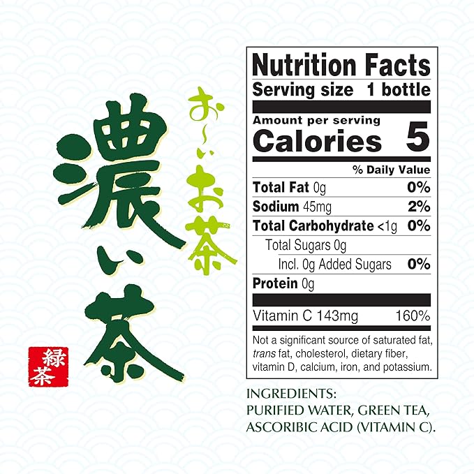 Ito En Oi Ocha Unsweetened Bold Green Tea, 16.9 Fluid Ounce (Pack of 12), Unsweetened, Low Calorie - Bloomnest