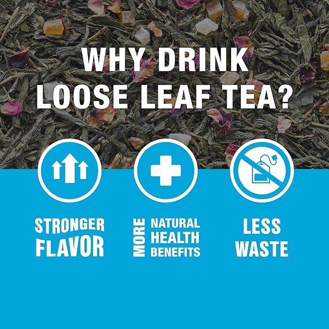 Tiesta Tea - Fruity Paradise, Loose Leaf, Strawberry Pineapple Green Tea, Premium Blend, Medium Caffeinated Green, Make Hot or Iced, Up to 250 Cups, 16oz Bulk Pouch & 4oz Refillable Tin Combo - Bloomnest