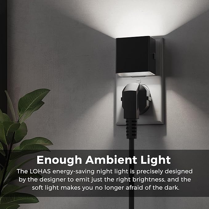 L LOHAS LED Night Light,Night Lights Plug into Wall,[2-Pack] Bright Night Light with Light Sensor,5000K Daylight White,Brightness Adjustable, Modern Nightlight for Bathroom Hallway Kitchen - Bloomnest