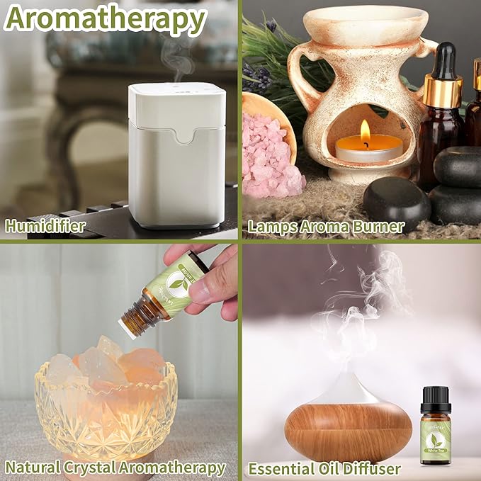 yethious White Tea Essential Oil White Tea Oil for Diffuser & Aromatherapy, Baths, Soap, Candle Making Scent Oil 2PCS*10ML - Bloomnest