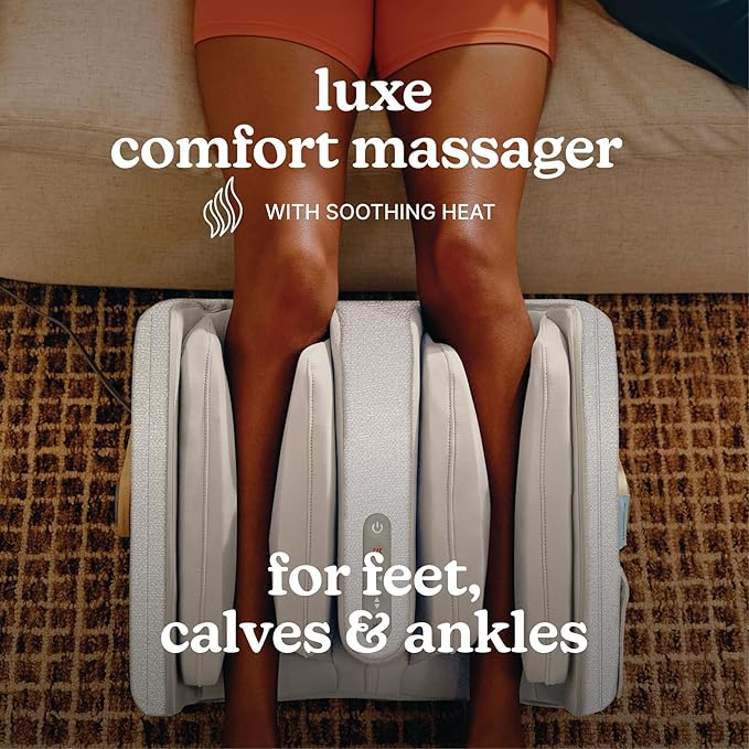 Homedics Luxe Comfort Foot Massager & Calf Massager with Heat, Shiatsu, Deep Kneading, Air Compression, Circulation Boost, Relaxation, Adjustable Modes, Post-Workout Recovery - Bloomnest
