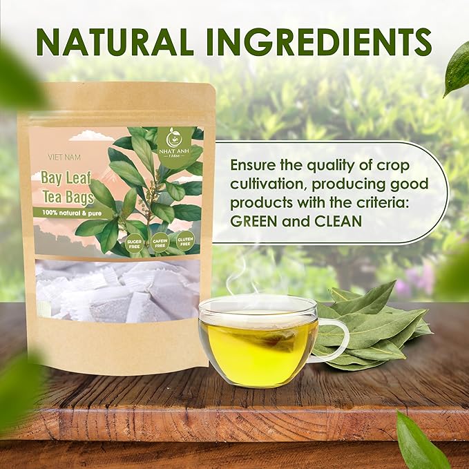 NHAT ANH FARM - Premium Bay Leaf Tea Bags, 40 Tea Bags, 100% Natural Dried Bay Leaf, Naturally Sweet Herbal Tea, Sugar-Free, Caffeine-Free, No Additives. - Bloomnest