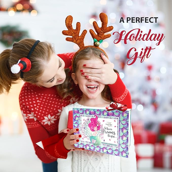 Bath Bombs for Kids with Surprise Inside, Mermaid Bath Bombs for Girls with Jewelry & Jewelry Box for Kids Organic, Skin Moisturizing, Natural Bubble, Stocking Stuffers Christmas Gifts for Boy, Girls - Bloomnest