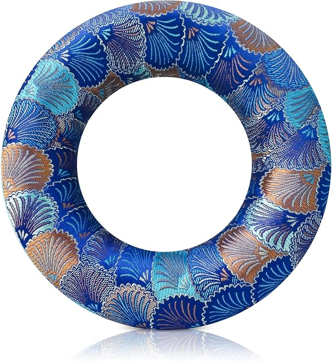 Singing Bowl Cushion for Tibetan Singing Bowls, Handmade Silk Brocade Round Cushion Pillow for Sound Healing and Crystal Sound Bowls Accessories(6.7 Inch,DeepBlue) - Bloomnest