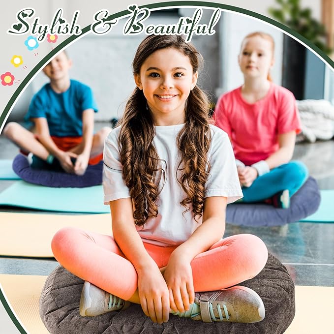 Jerify 6 Pcs Round Floor Pillows Cushions 22 x 22 Inch Meditation Floor Pillow Large Floor Pillow for Kids and Adults Meditation Cushion Large Pillows for Floor Seating Yoga Room Office (Dark Colors) - Bloomnest