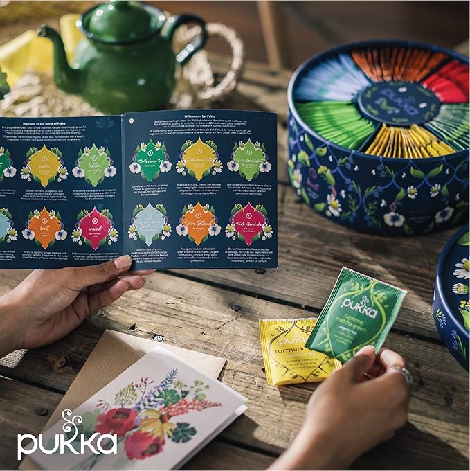 Pukka Tea Organic, Herbal Tea Sampler For Everyday Wellness, Best for Birthdays, Anniversaries & Holidays, Caffeine Free, 90 Bags, 6 Flavors - Bloomnest