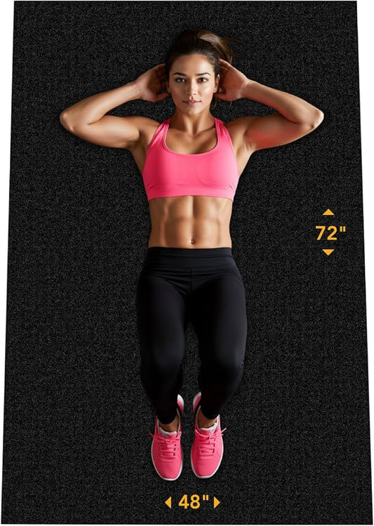 Rubber King Multi-Purpose Exercise Mat - 100% Recycled Thick Rubber Mat for Home Gym Flooring, Non-Slip, Low-Odor Durable Workout Mat for Indoor/Outdoor, Shoe-Friendly