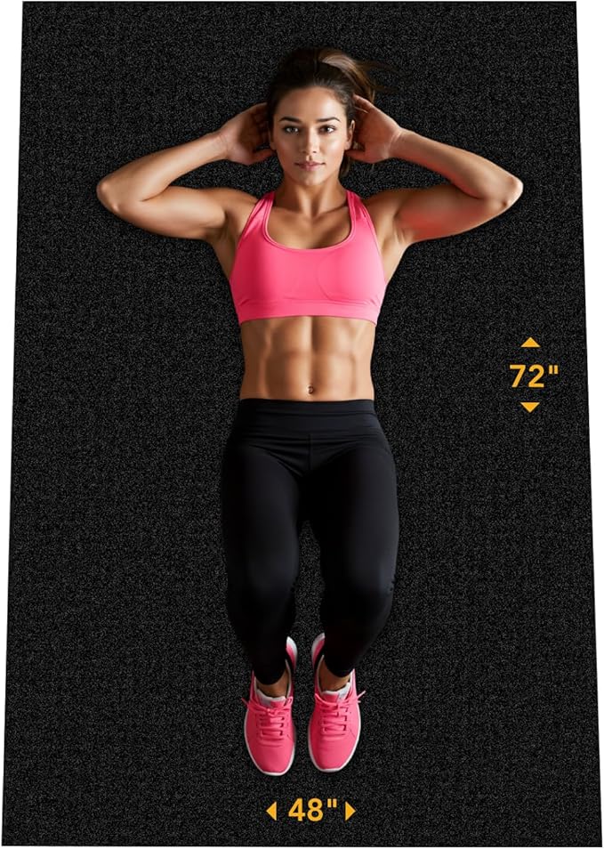 Rubber King Multi-Purpose Exercise Mat - 100% Recycled Thick Rubber Mat for Home Gym Flooring, Non-Slip, Low-Odor Durable Workout Mat for Indoor/Outdoor, Shoe-Friendly - Bloomnest