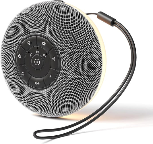 Portable Sound Machine, Long Battery with Loud Bluetooth Speaker, 39 Special Soothing Sounds, White Noise Sound Machine for Sleeping
