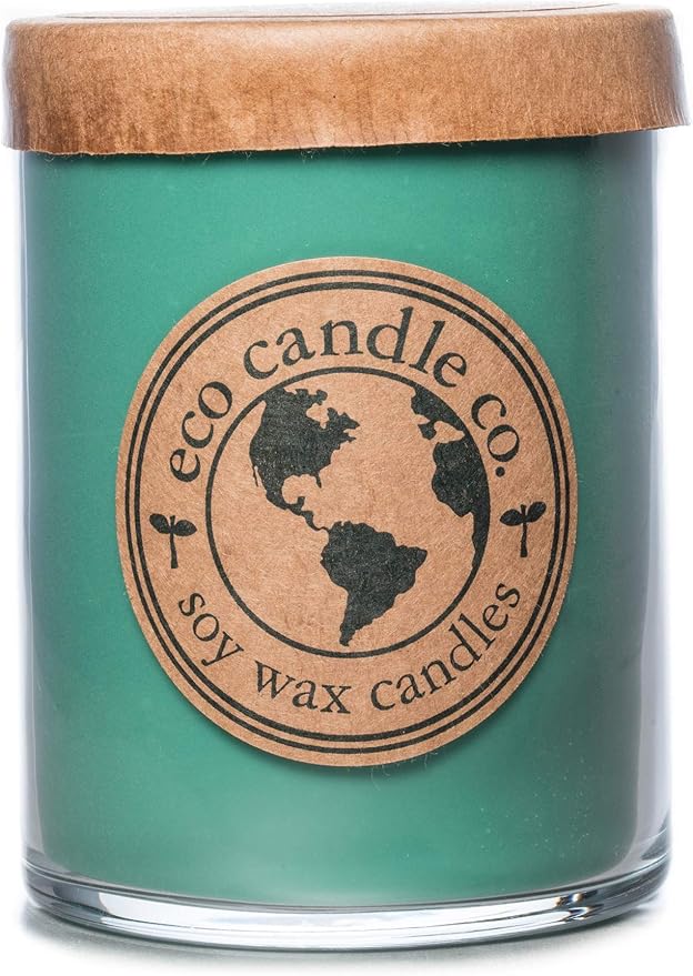 ECO CANDLE CO. Recycled Candle, Winter Wonderland, 18 oz. Double Wick - Scents of Pine, Spruce, & Fir - 100% Soy Wax, No Lead, Kraft Paper Label & Lid, Hand Poured, Midwest Grown Soybeans - Bloomnest