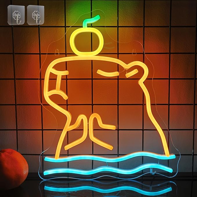 Attivolife Capybara Sign for Wall Decor, Light up Cute Animal Shape LED Lamp with Dim USB Powered, Unique Home Children's Bedroom Business Shop Bar Party Decor Birthday Christmas Day Gift for Kids - Bloomnest