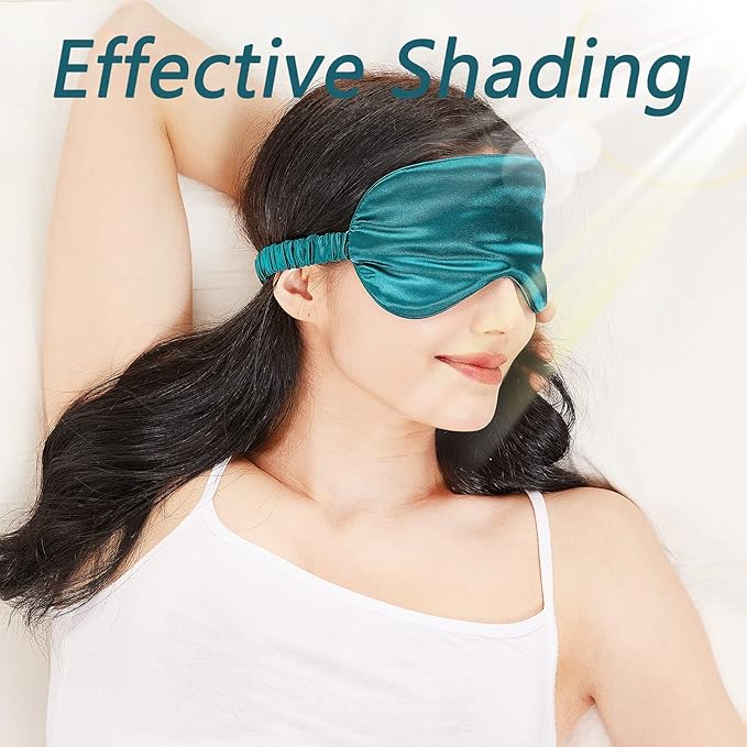 Sleep Mask 4 Pack Silk Eye Cover Soft Satin Blindfold Elastic Strap Night Eyeshade Travel Nap for Women Men - Bloomnest