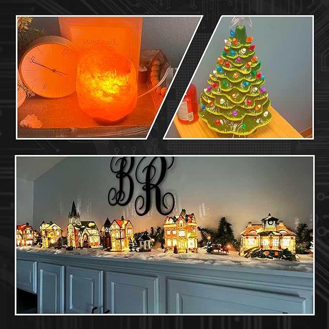 Dimmable E12 LED Bulb Himalayan Salt Lamp 4W, Equivalent 15W 40W, 400lm 2700K Warm White AC120V S6 C7 E12 Candelabra Base for Night Light Chandeliers Christmas Light Candle Lamp Dryer Bulbs, 4 Pack - Bloomnest